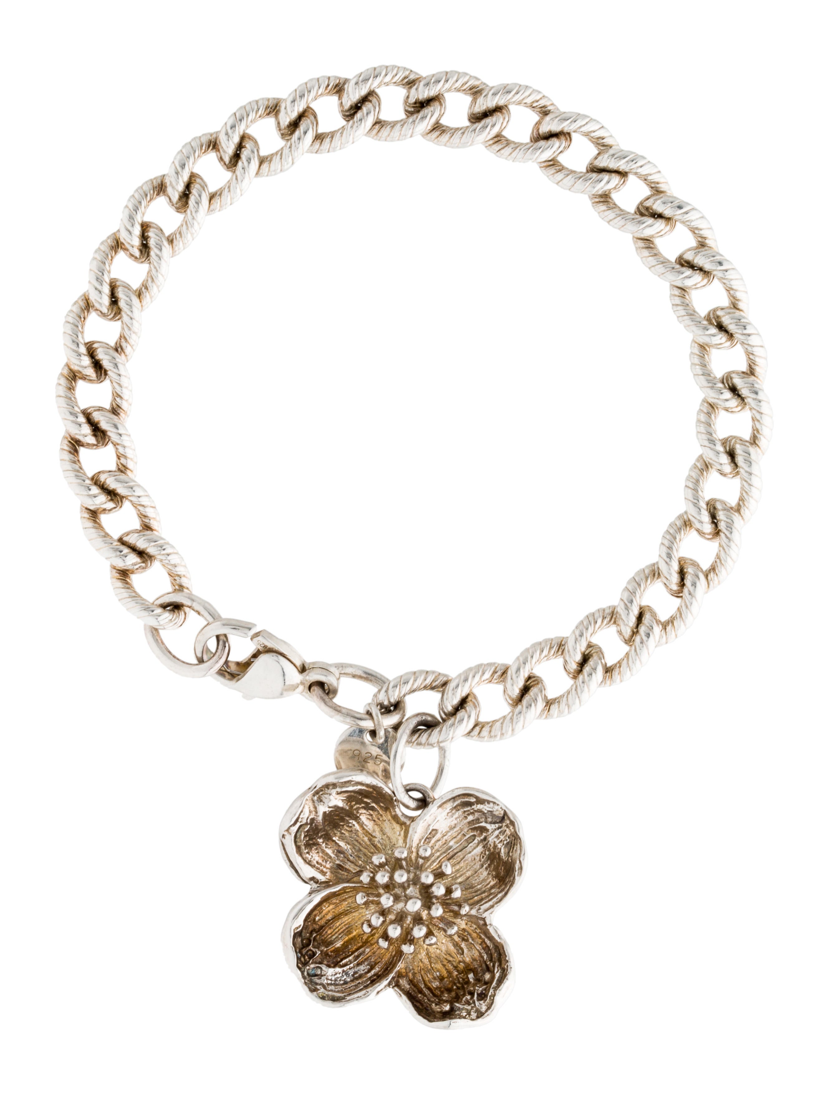 Tiffany & Co. Dogwood Flower Charm Bracelet Sterling Silver Charm