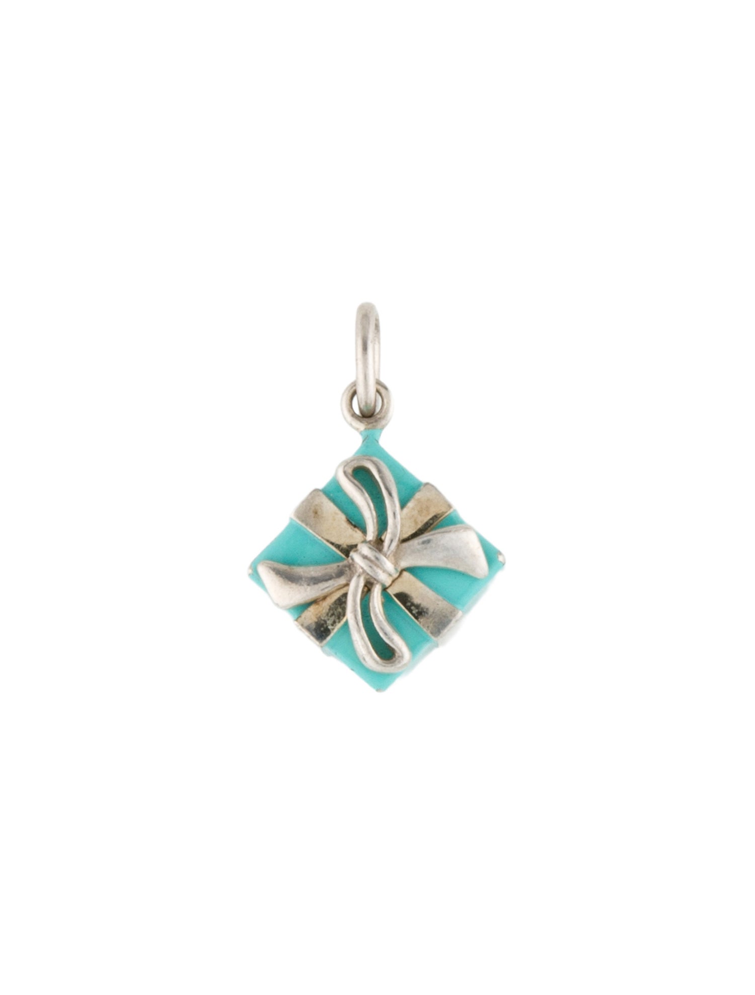 D　Tiffany&co ティファニー Tiffany & Co. Enamel Blue Box Present Charm - TIF369341 | The RealReal