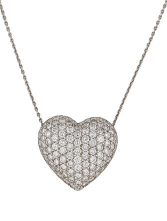 Tiffany & Co. Pavé Diamond Heart Pendant Necklace