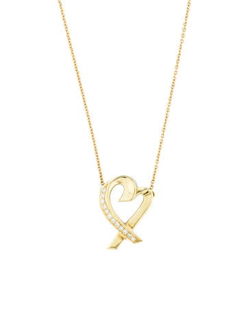 Tiffany & Co. Paloma Picasso Diamond Loving Heart Pendant Necklace