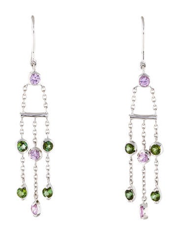 Tiffany & Co. 18K Pink Sapphire and Peridot Earrings