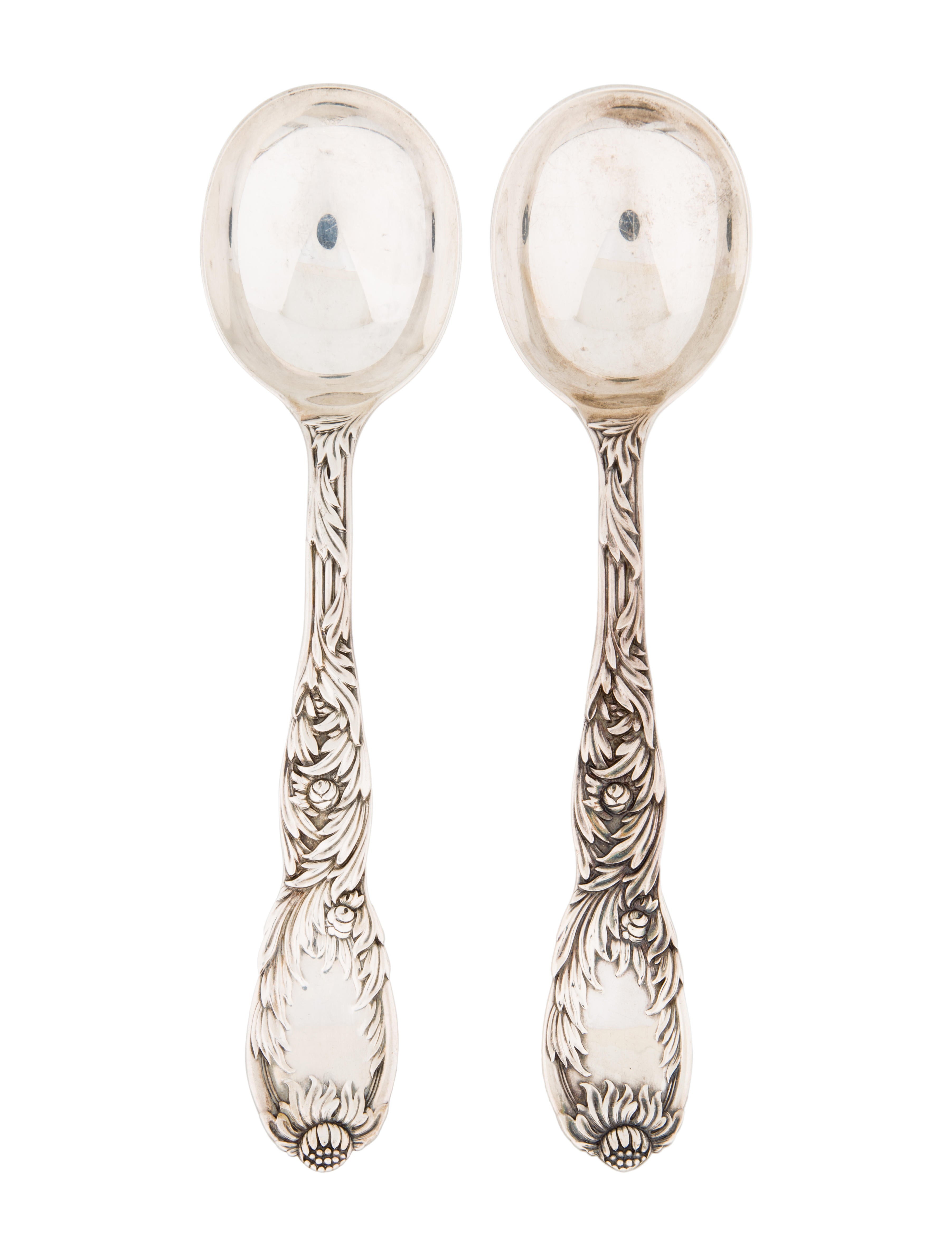 Tiffany & Co. Chrysanthemum Gumbo Soup Spoons Tabletop & Kitchen