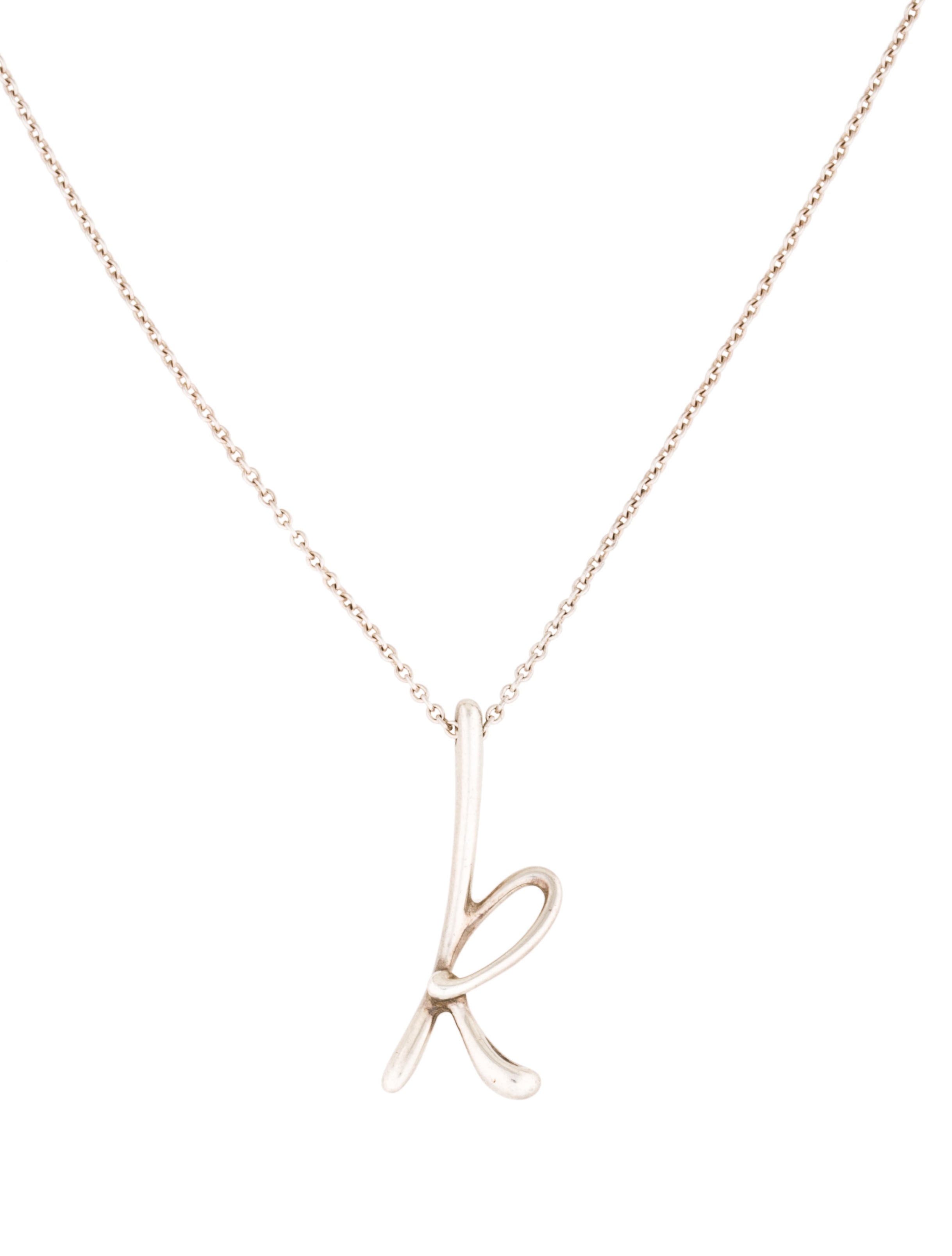 Tiffany & Co. Letter 'K' Pendant Necklace Necklaces TIF50803 The
