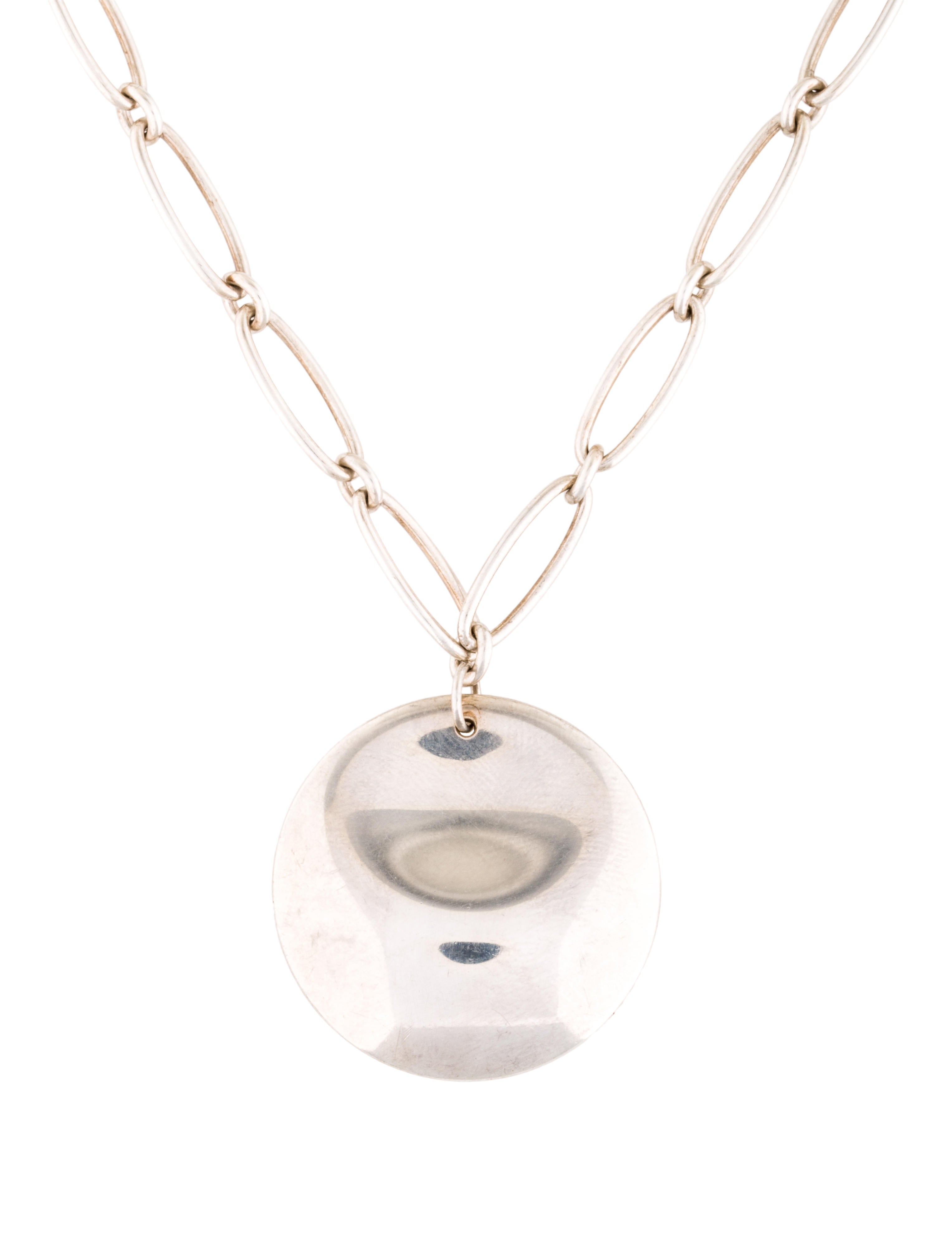 Tiffany & Co. Sterling Circle Pendant Necklace Necklaces TIF51145