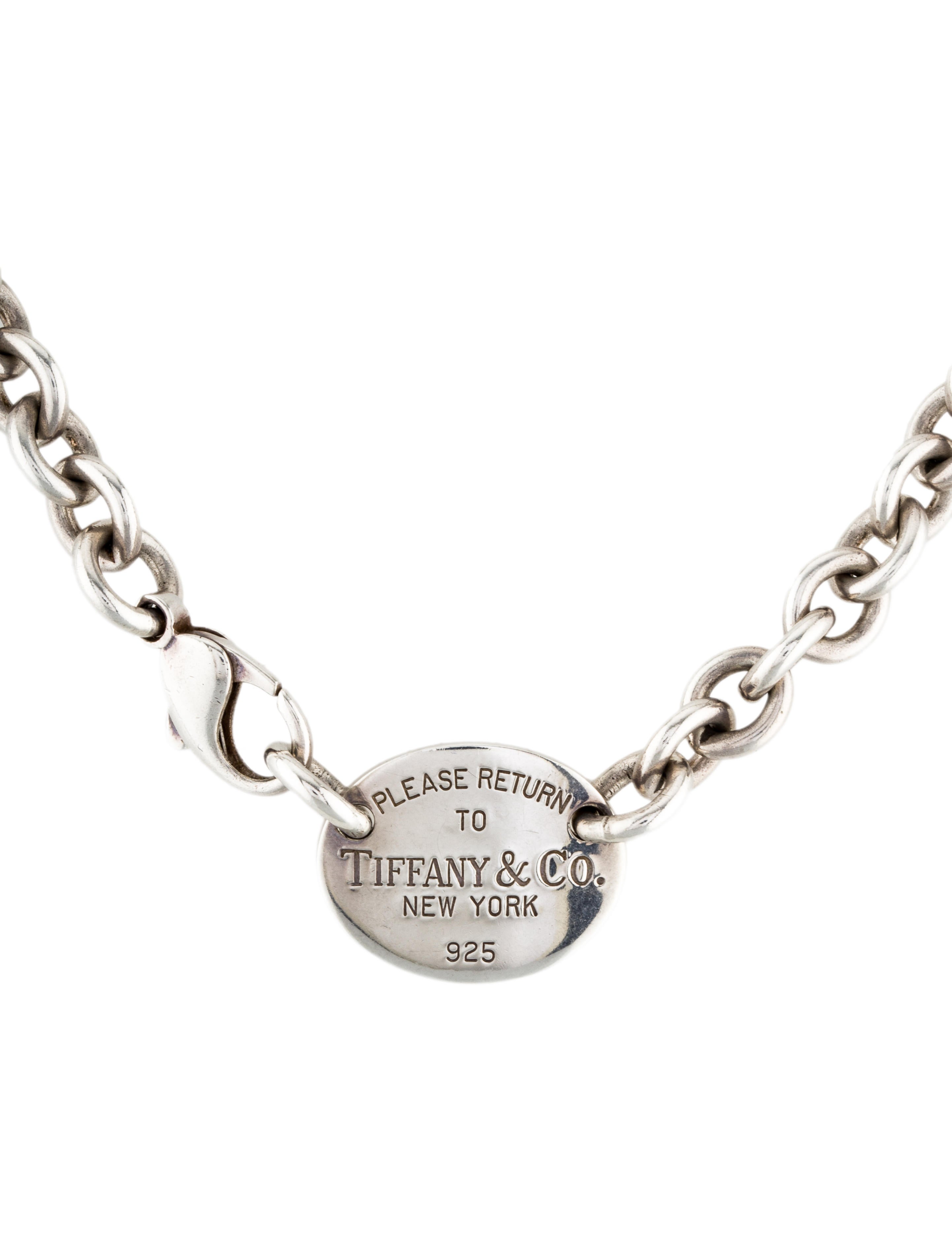 Tiffany & Co. Oval Tag Necklace Necklaces TIF56307 The RealReal