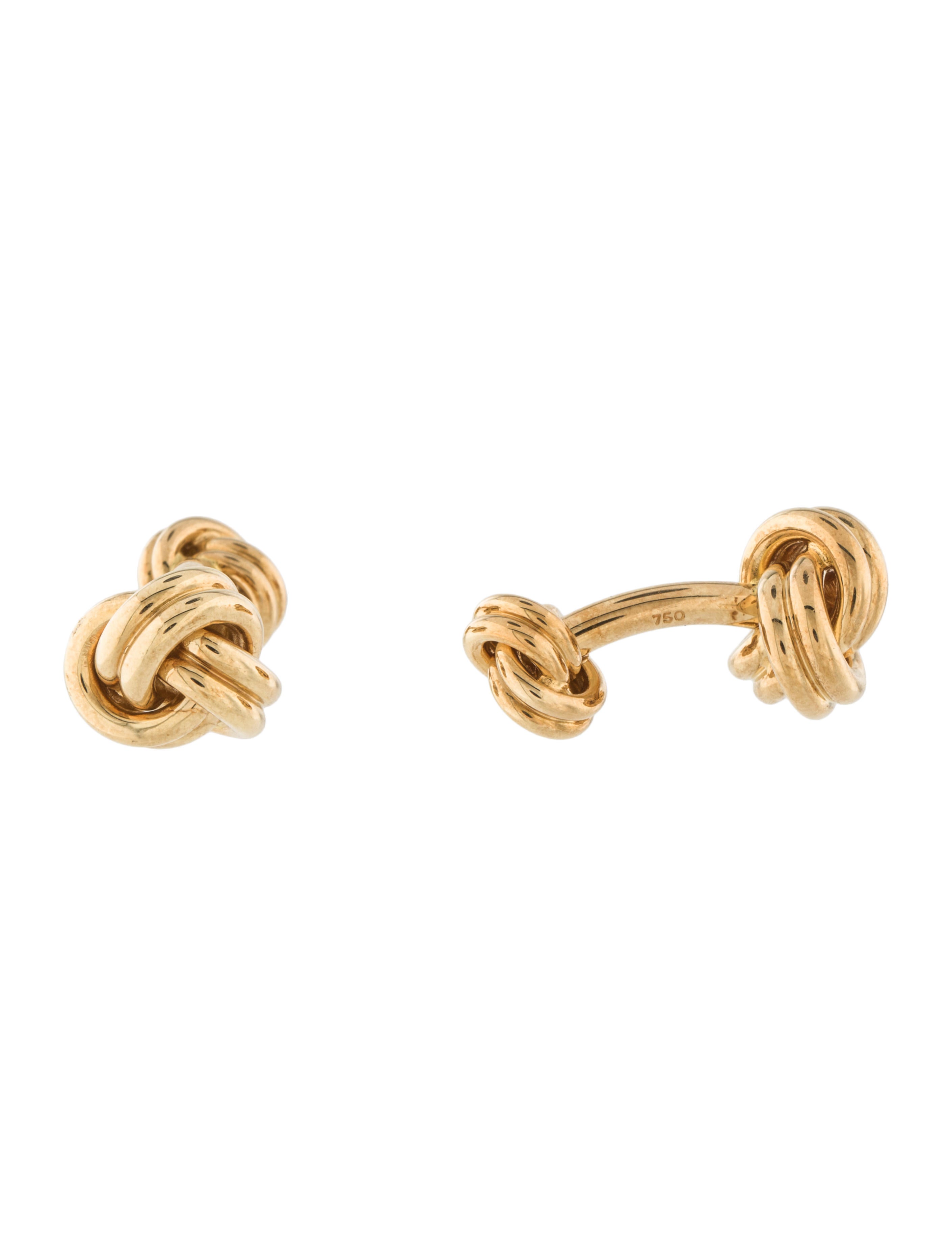 18k knot cufflinks