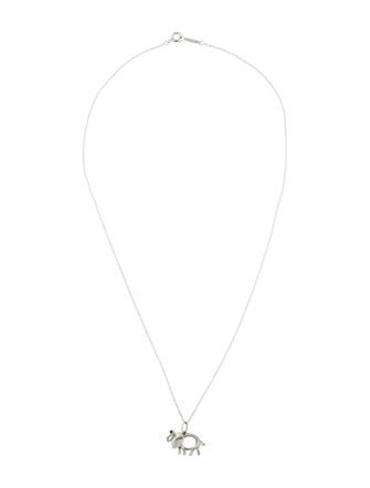 Tiffany & Co. Tsavorite Elephant Charm Necklace