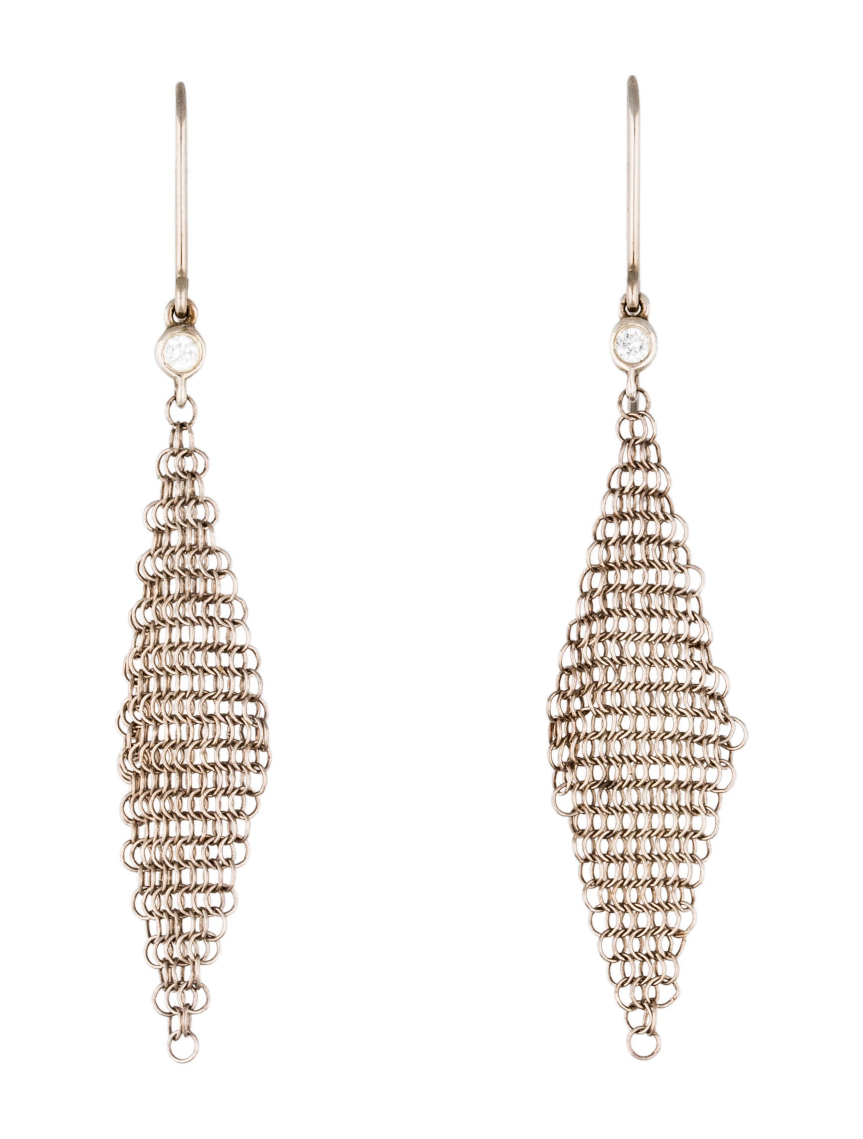 Tiffany & Co. Diamond Mesh Drop Earrings Earrings TIF59756 The
