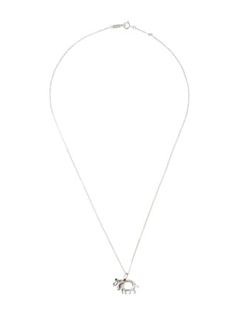 Tiffany & Co. Tsavorite Elephant Pendant Necklace