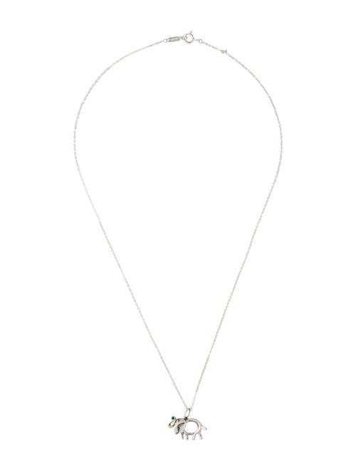 Tiffany & Co. Tsavorite Elephant Pendant Necklace