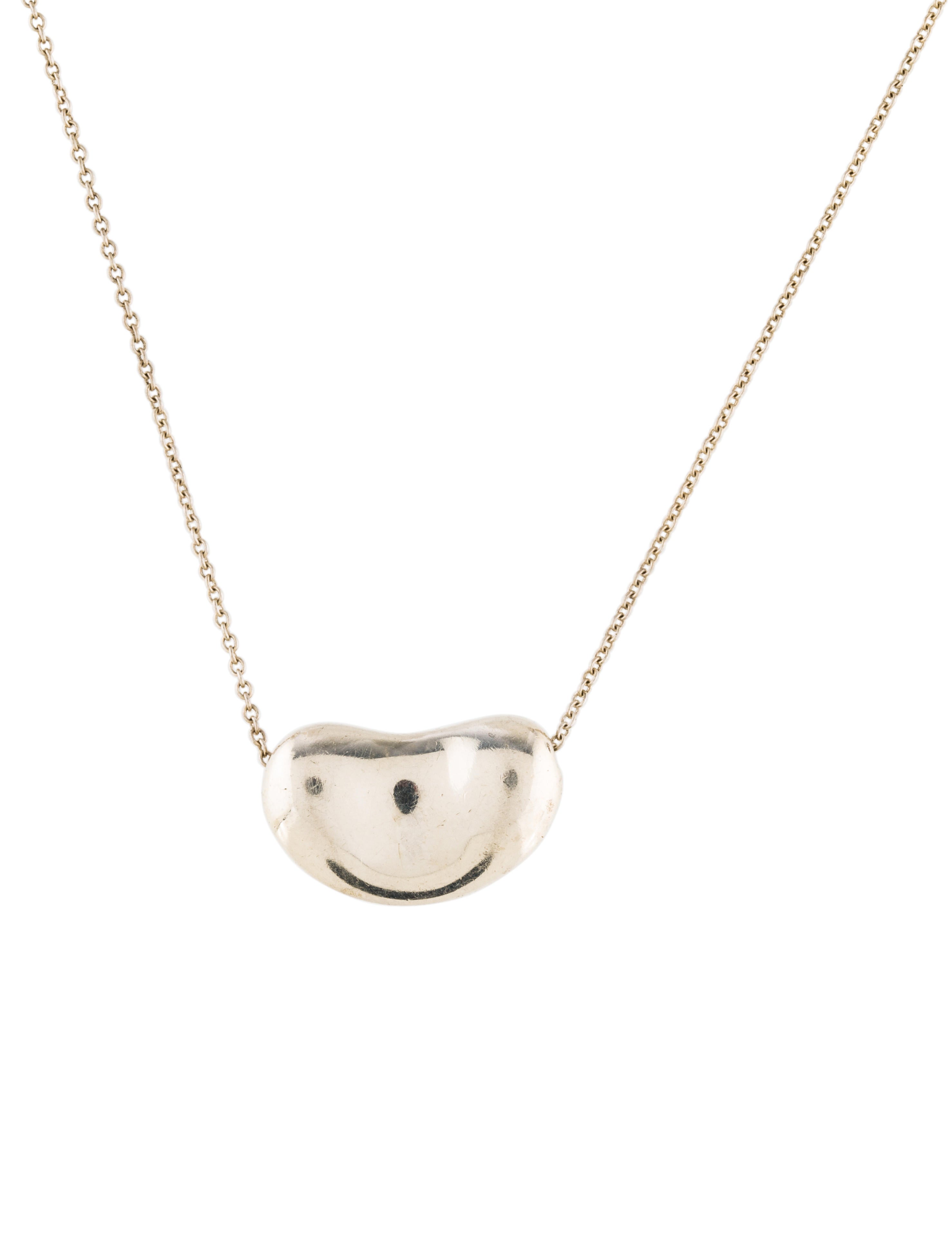 Tiffany & Co. Bean Pendant Necklace Sterling Silver Pendant Necklace