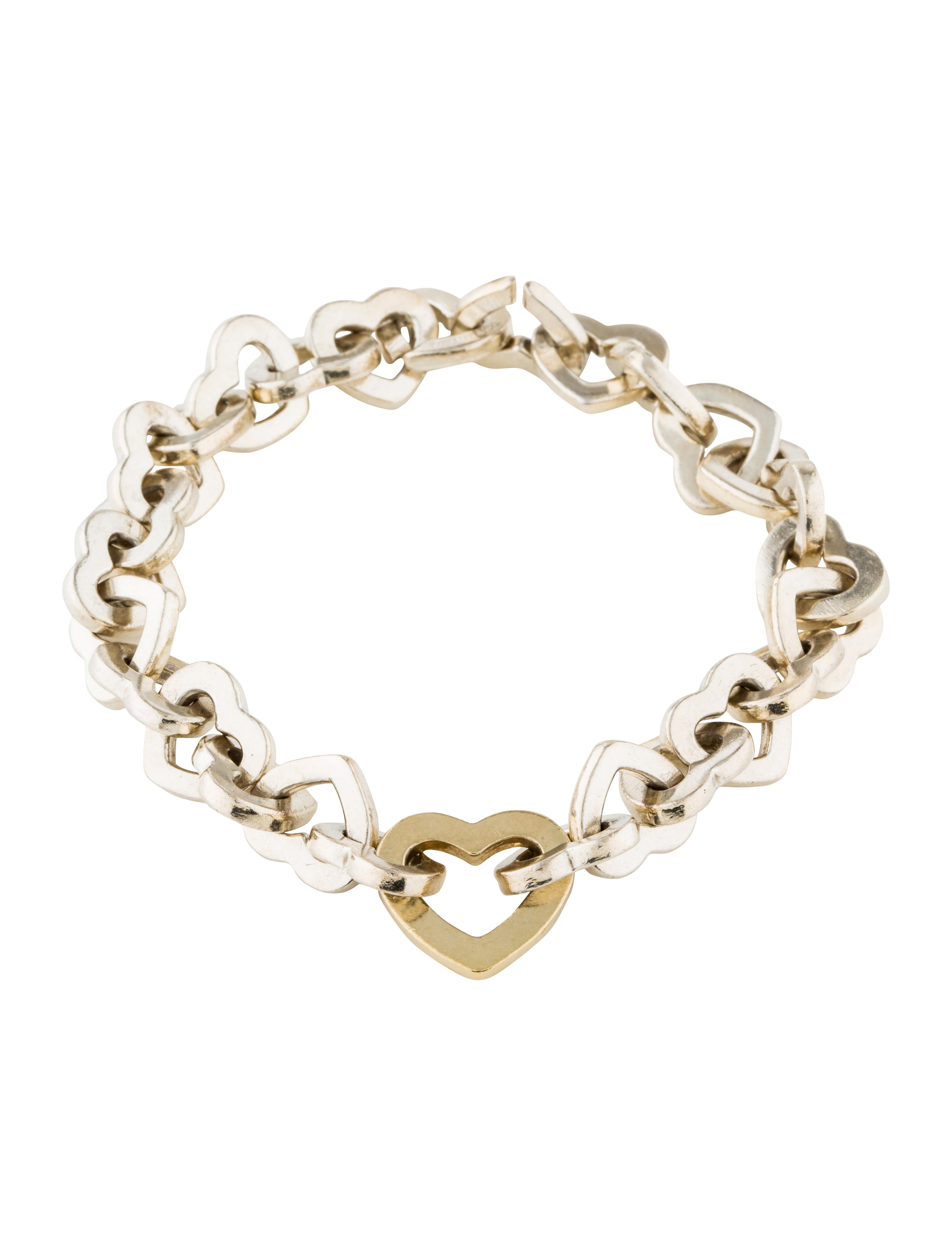 Tiffany & Co. TwoTone Interlocking Heart Link Bracelet Bracelets