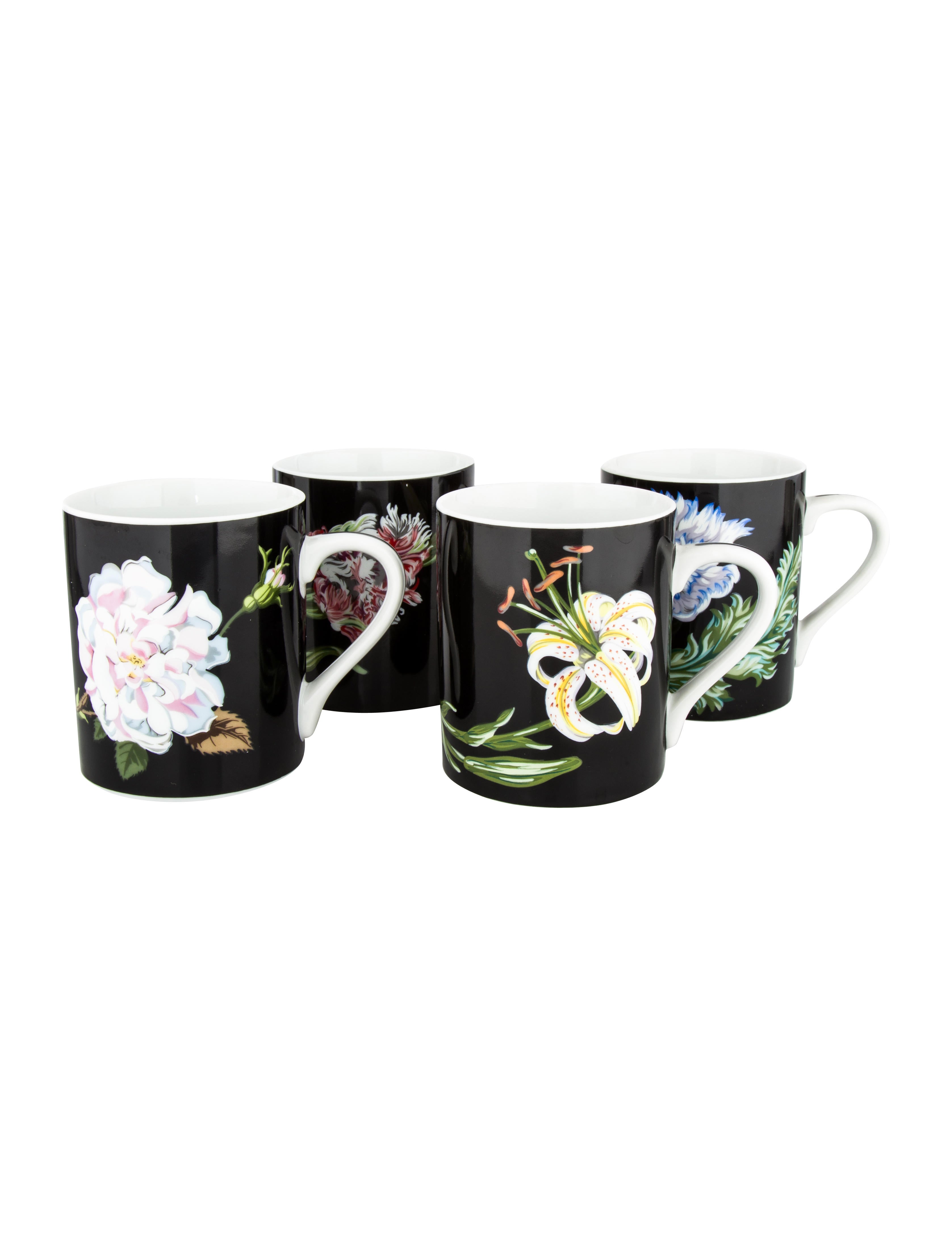 Tiffany & Co. Set of 4 Mrs. Delany’s Flowers Mugs Tabletop & Kitchen