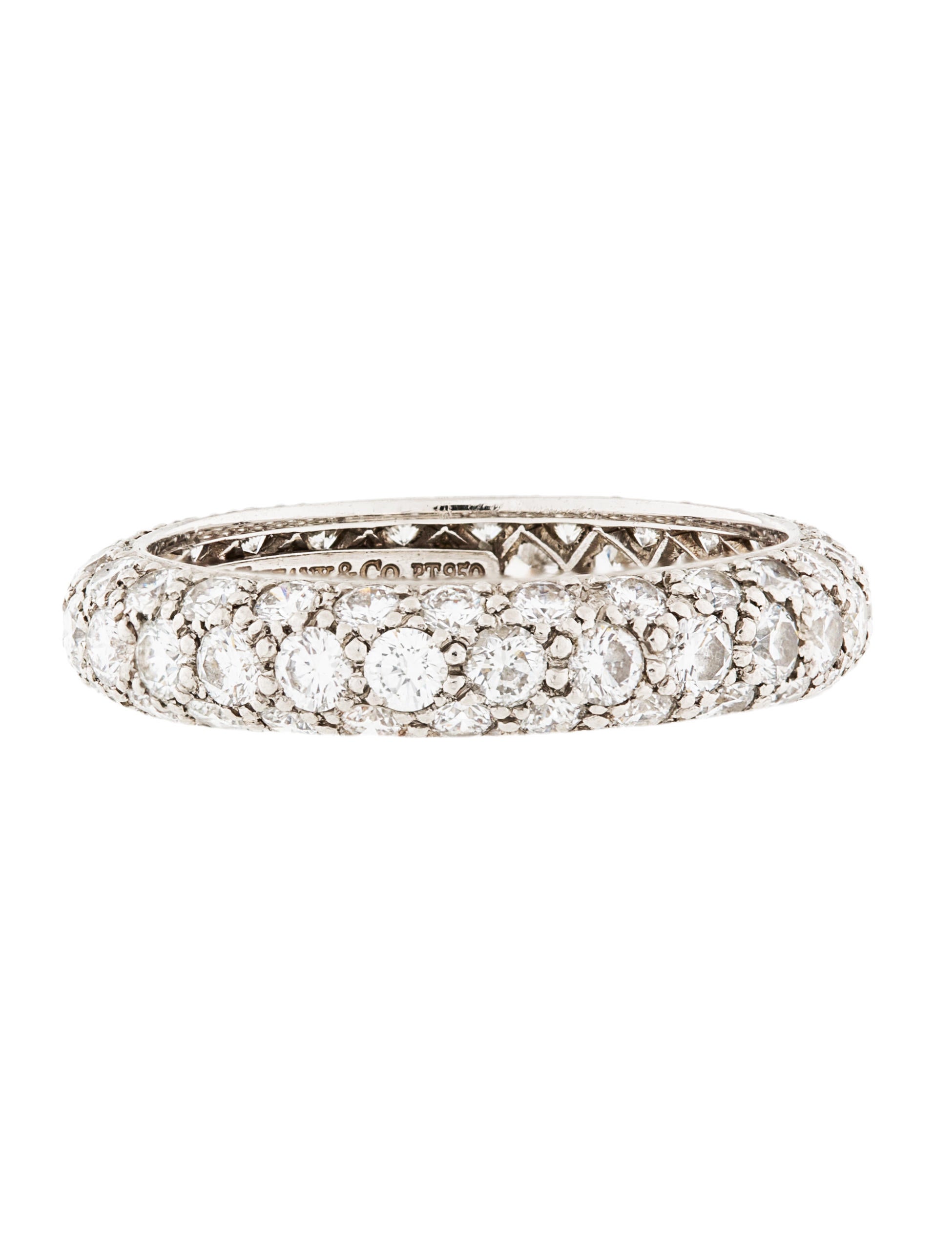 Tiffany & Co. Platinum 1.80ctw Diamond Etoile Three-Row Band