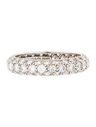 Tiffany & Co. Platinum 1.80ctw Diamond Etoile Three-Row Band