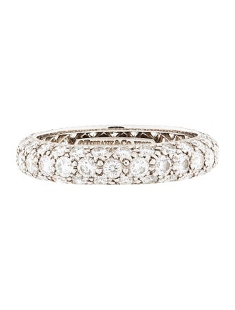 Tiffany & Co. Platinum 1.80ctw Diamond Etoile Three-Row Band