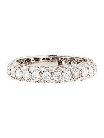 Tiffany & Co. Platinum 1.80ctw Diamond Etoile Three-Row Band
