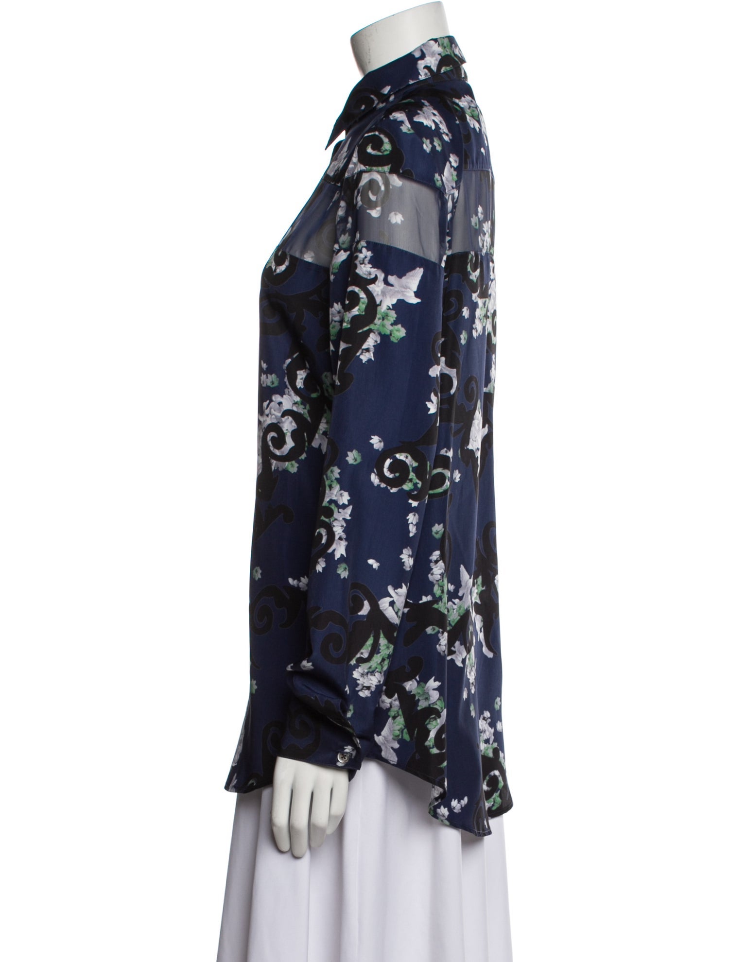 Timo Weiland Floral Print Long Sleeve Button-Up Top