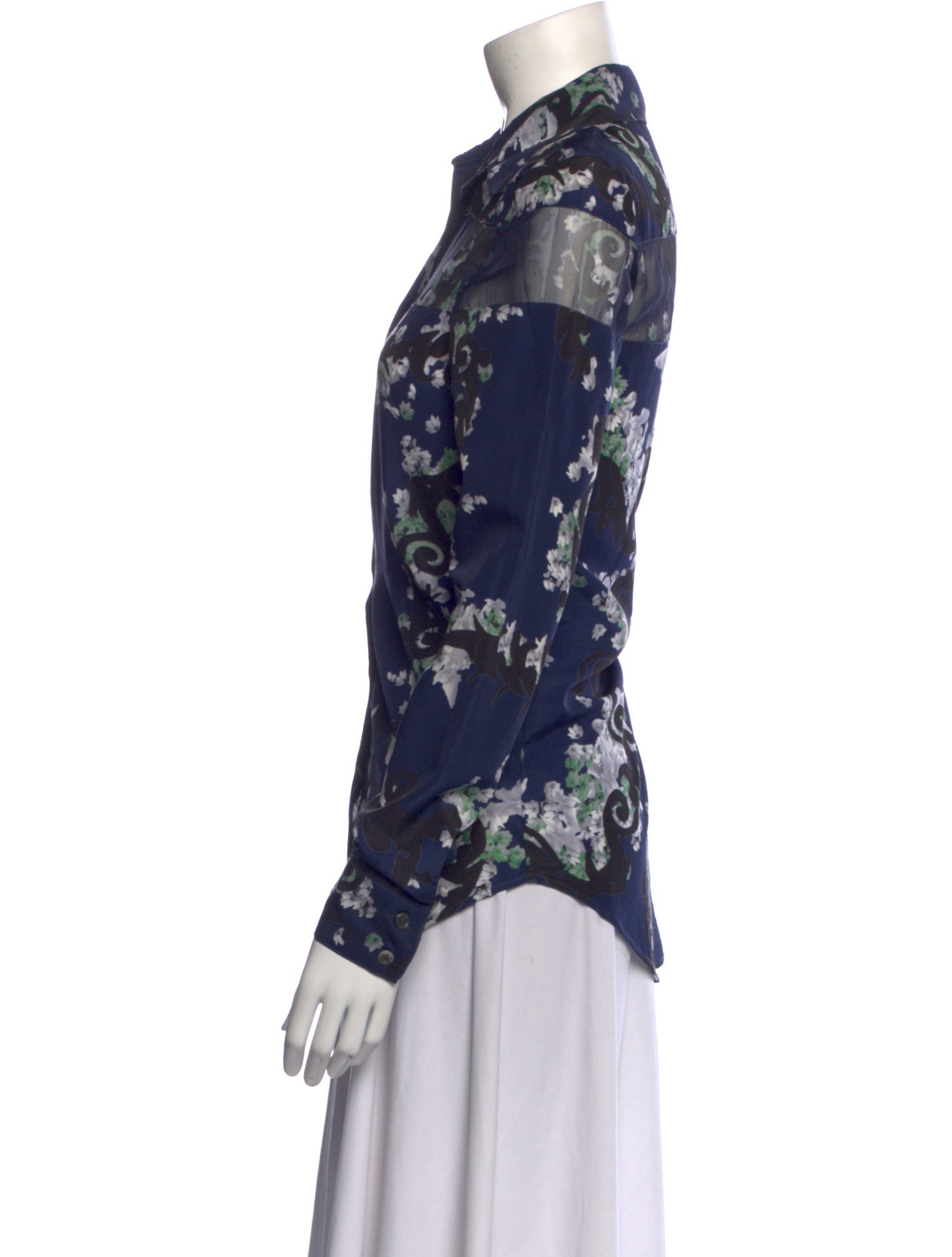 Timo Weiland Floral Print Long Sleeve Button-Up Top