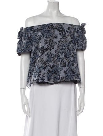 Timo Weiland Silk Floral Print Crop Top