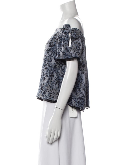 Timo Weiland Silk Floral Print Crop Top