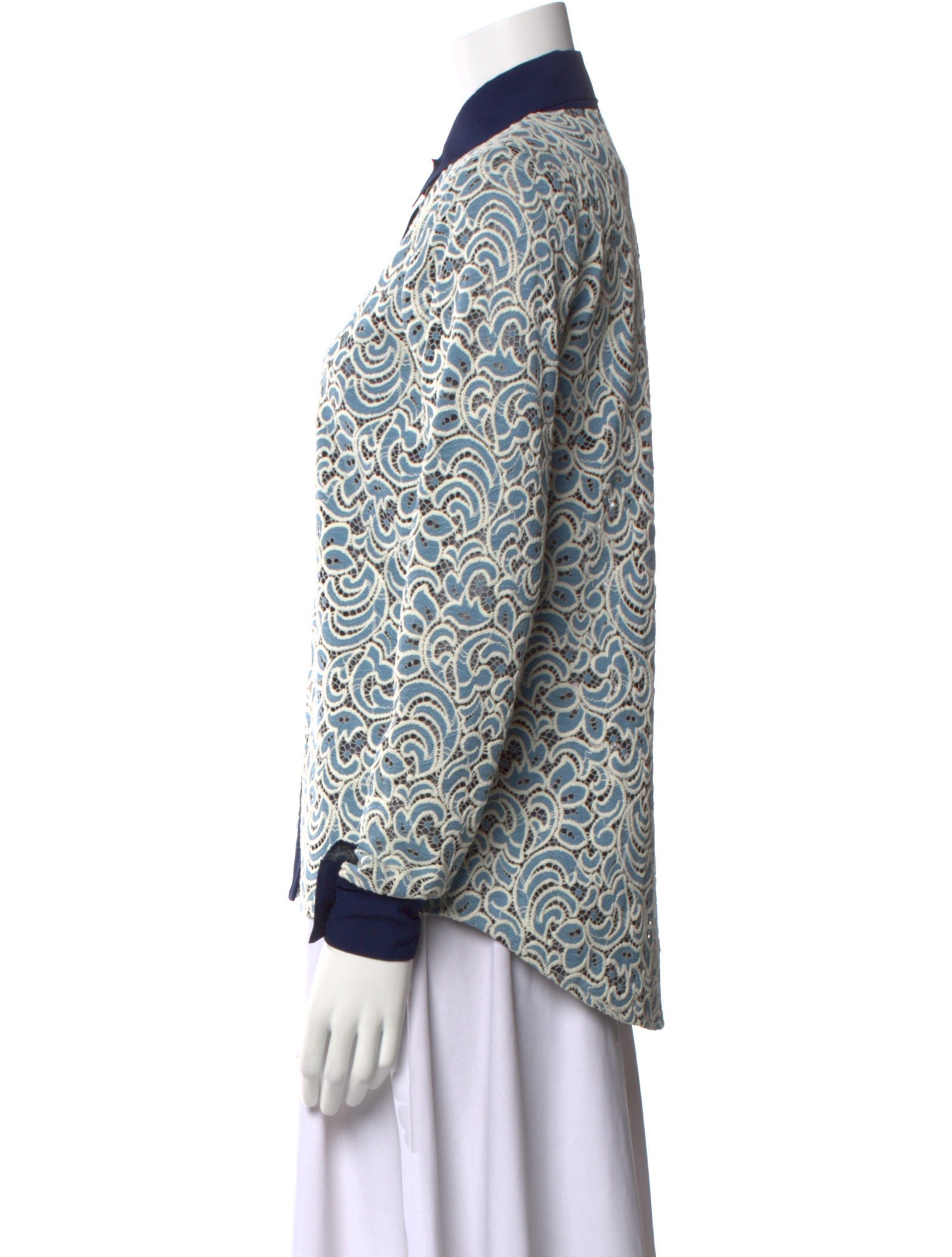 Timo Weiland Printed Long Sleeve Button-Up Top