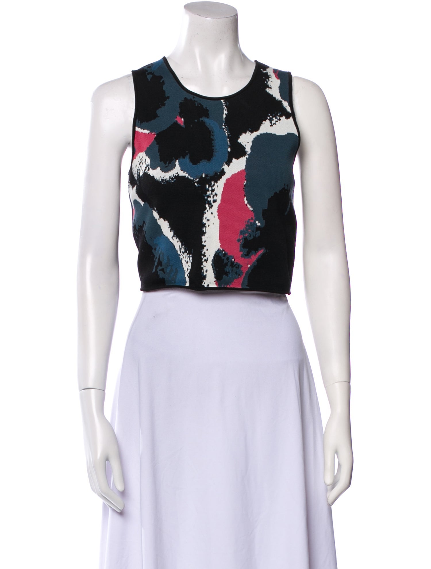 Timo Weiland Floral Print Scoop Neck Crop Top