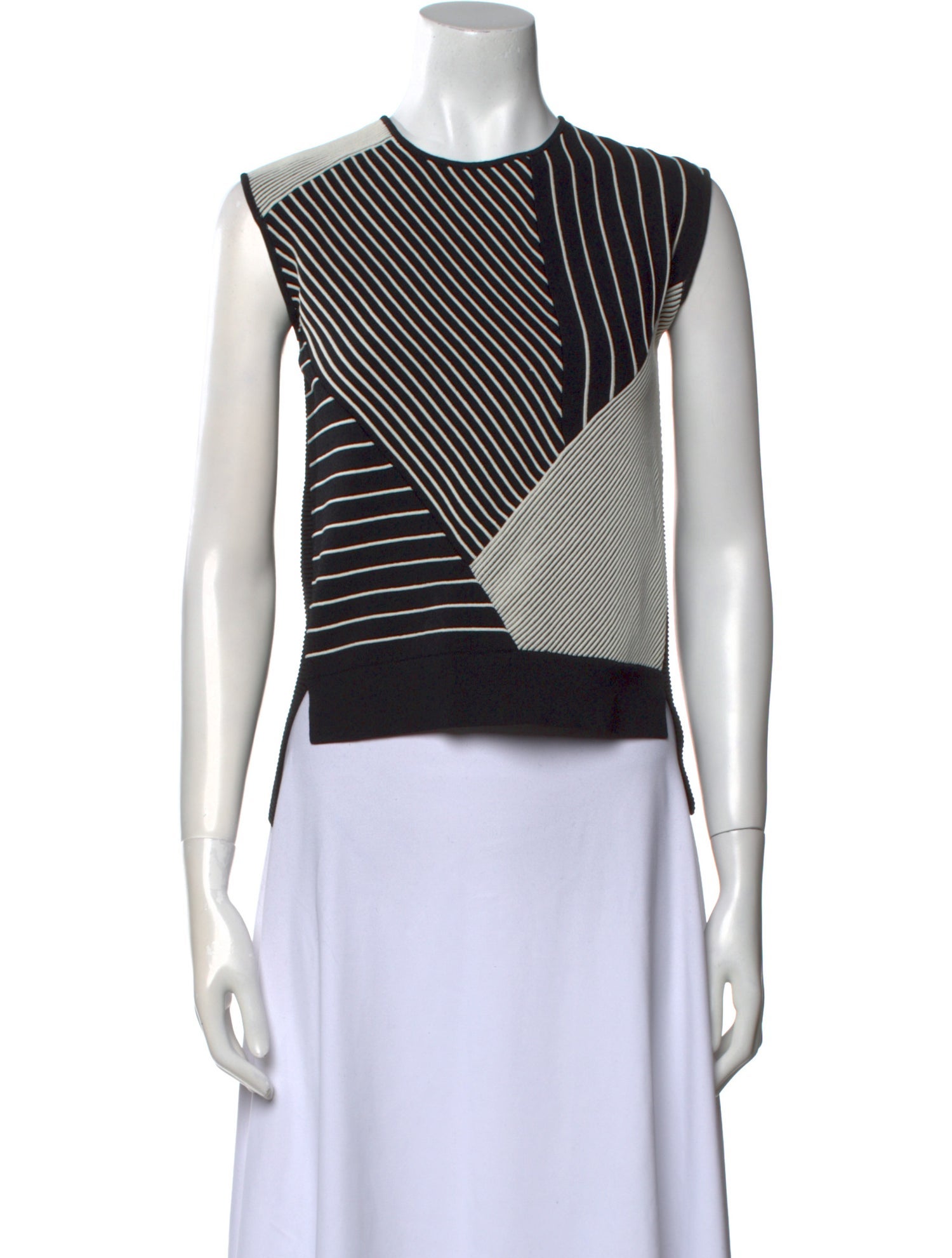 Timo Weiland Striped Crew Neck Crop Top