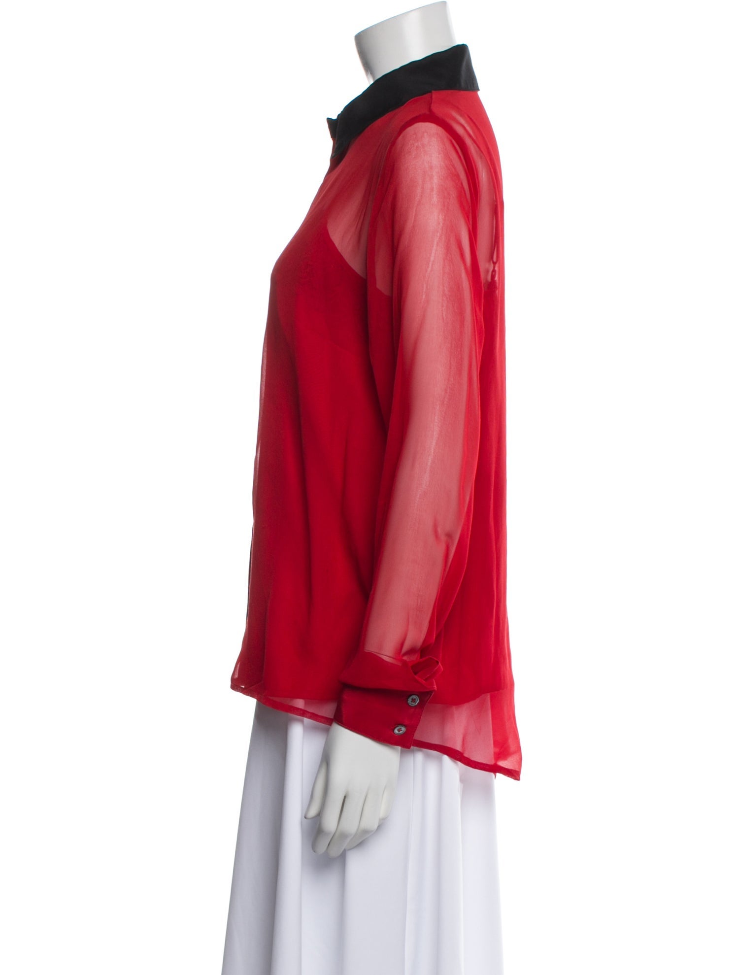 Timo Weiland Silk Long Sleeve Button-Up Top