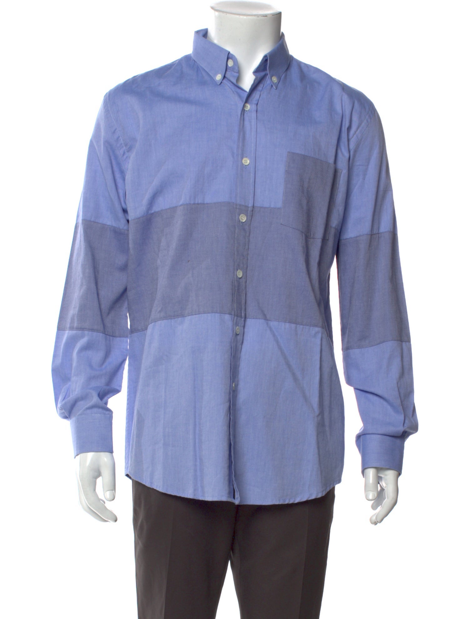 Timo Weiland Colorblock Pattern Long Sleeve Dress Shirt