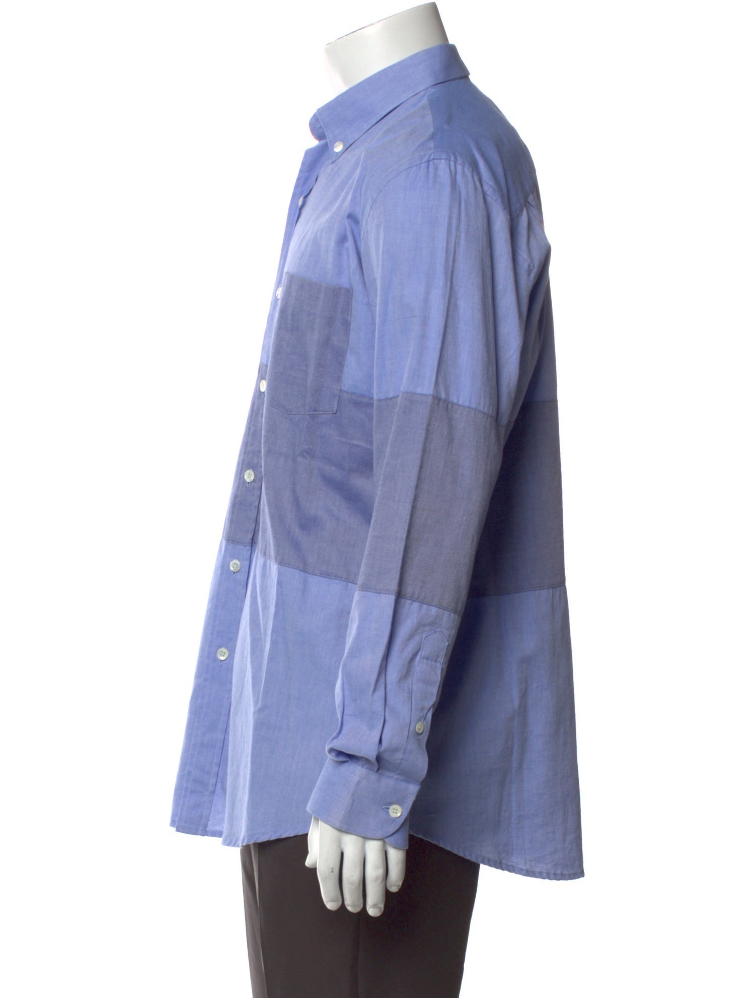 Timo Weiland Colorblock Pattern Long Sleeve Dress Shirt