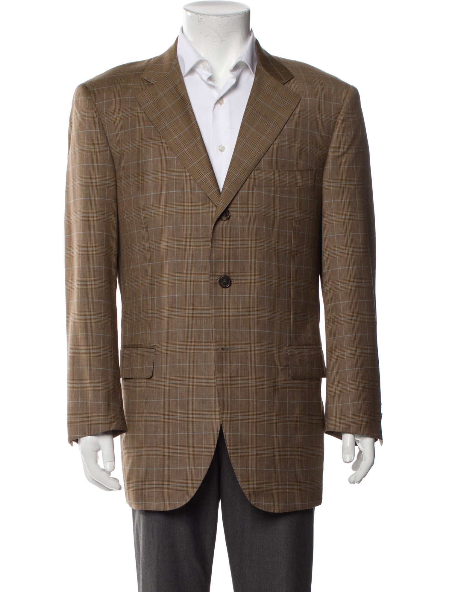 Tincati Wool Plaid Print Blazer