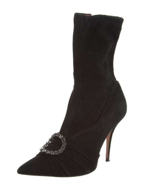 Oscar Tiye Suede Crystal Embellishments Sock Boots