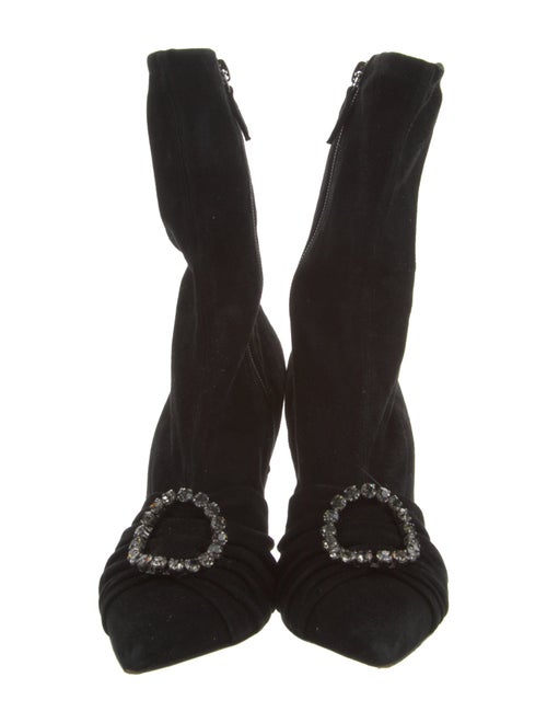 Oscar Tiye Suede Crystal Embellishments Sock Boots