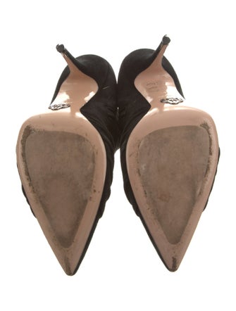 Oscar Tiye Suede Crystal Embellishments Sock Boots