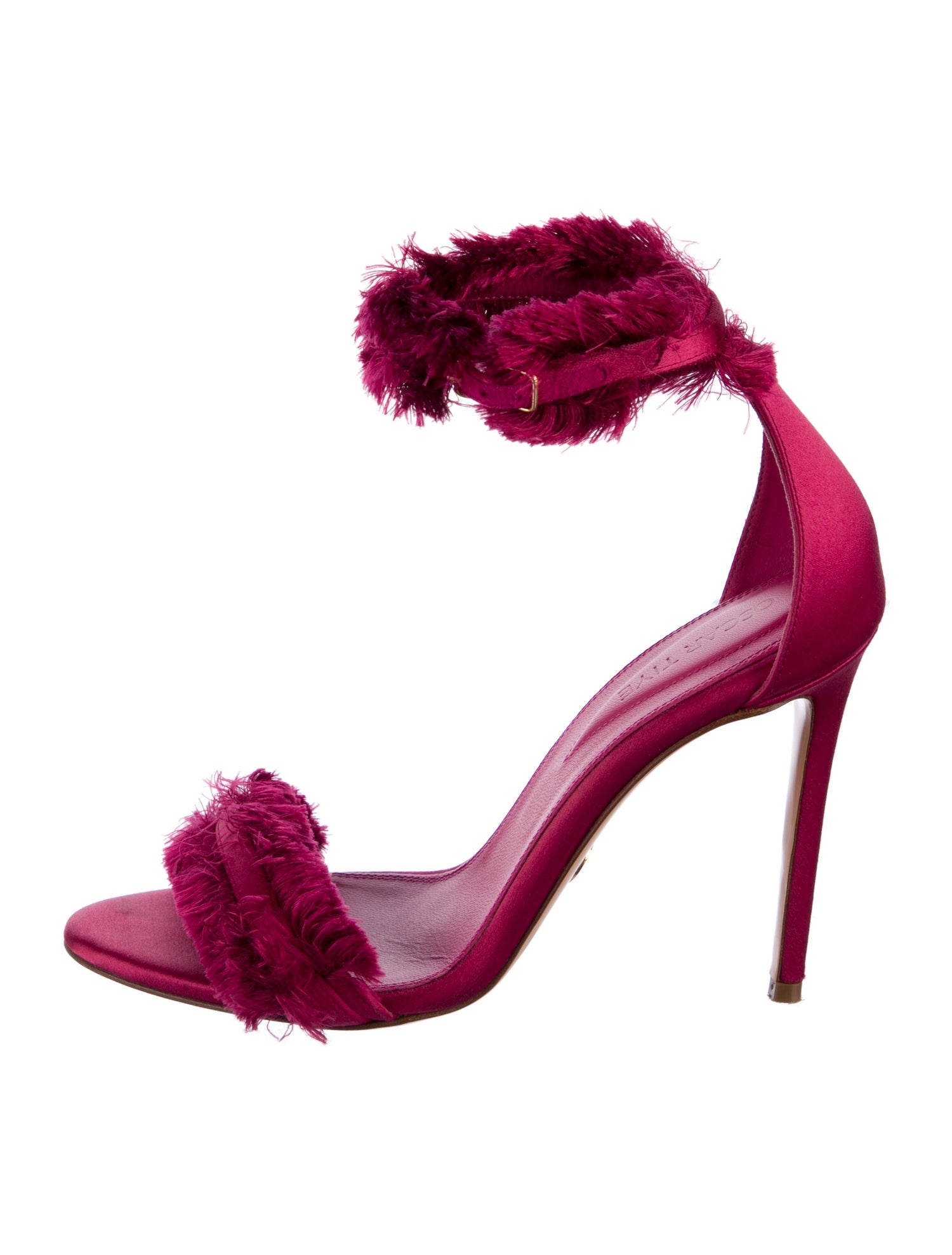 Oscar Tiye Satin Raw-Edge Trim Sandals