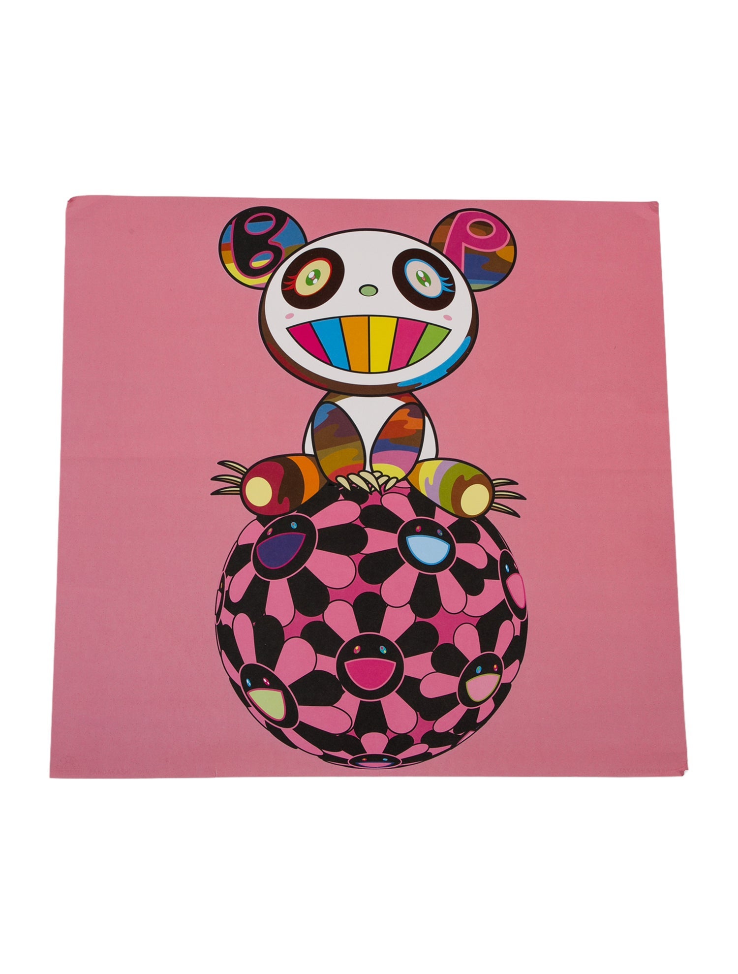 Takashi Murakami Panda atop a Flower Ball Canvas Wrap Wall Decor Poster Print