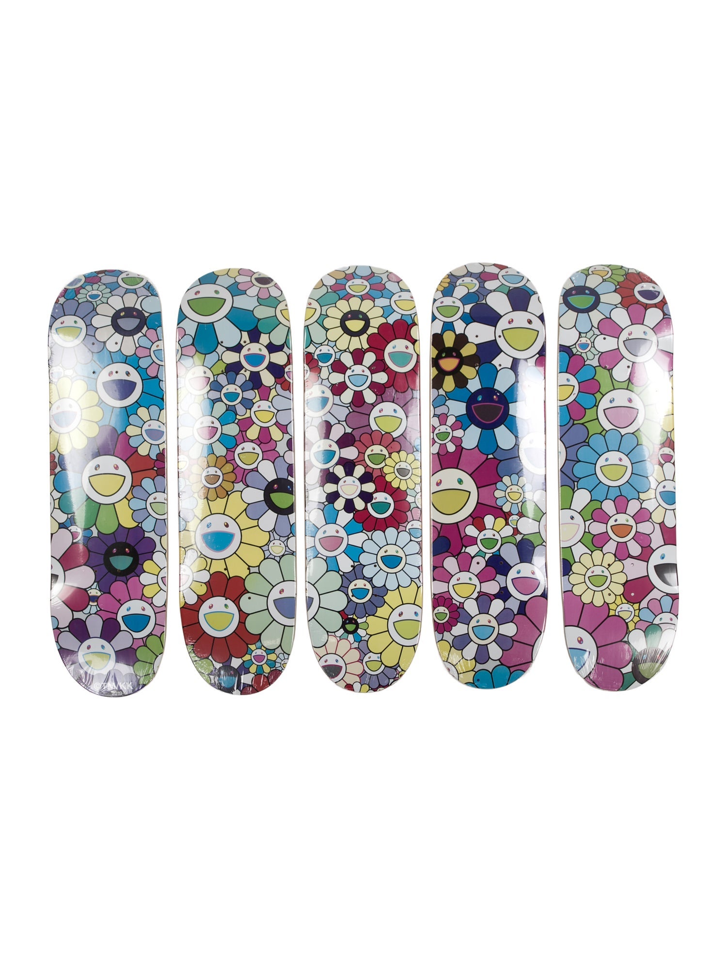 Takashi Murakami Set of 5 "Superflat" Skate Decks