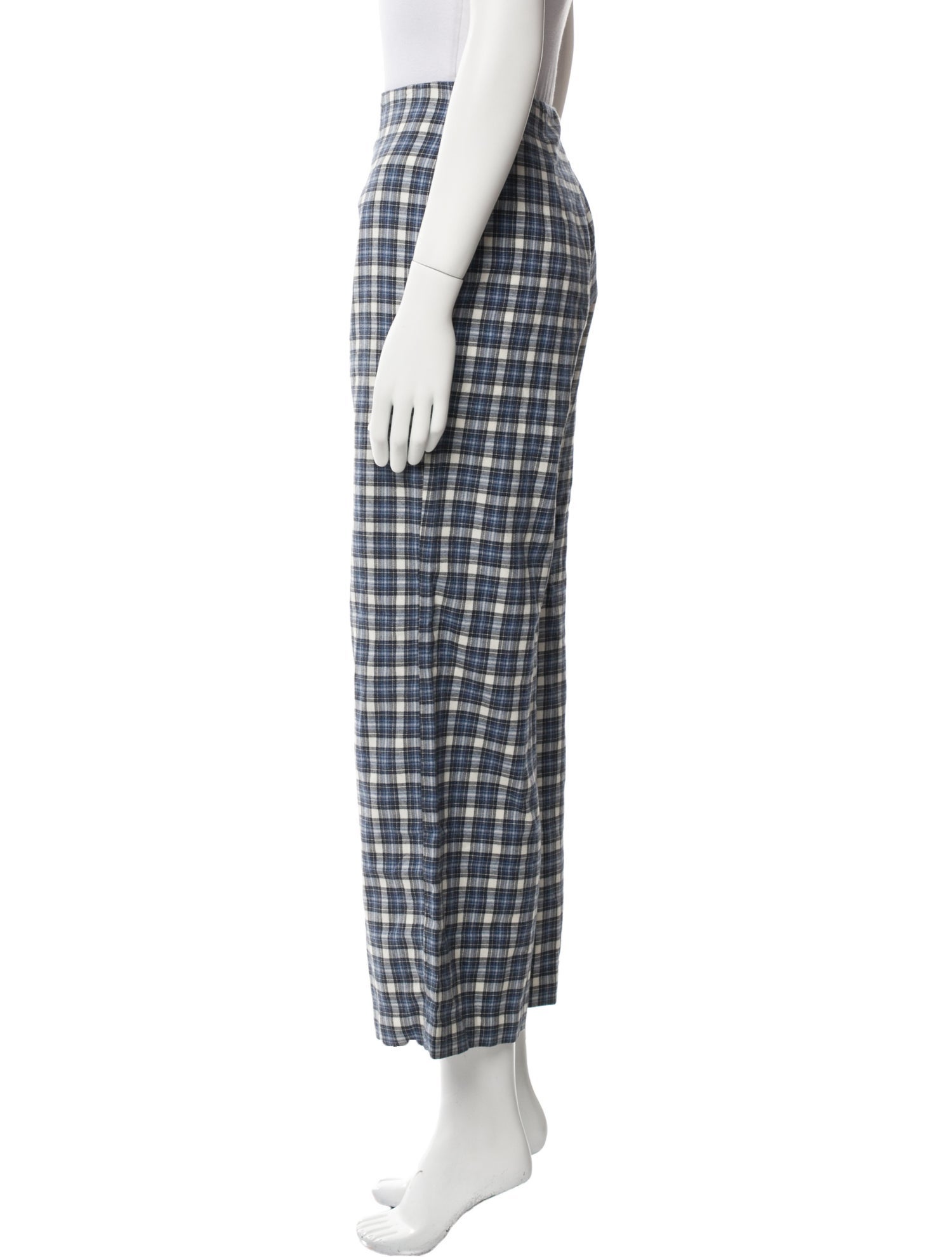 Taller Marmo Plaid Print Wide Leg Pants
