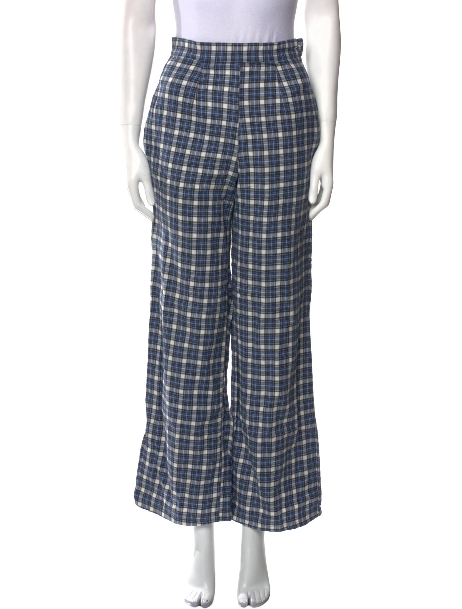 Taller Marmo Plaid Print Wide Leg Pants