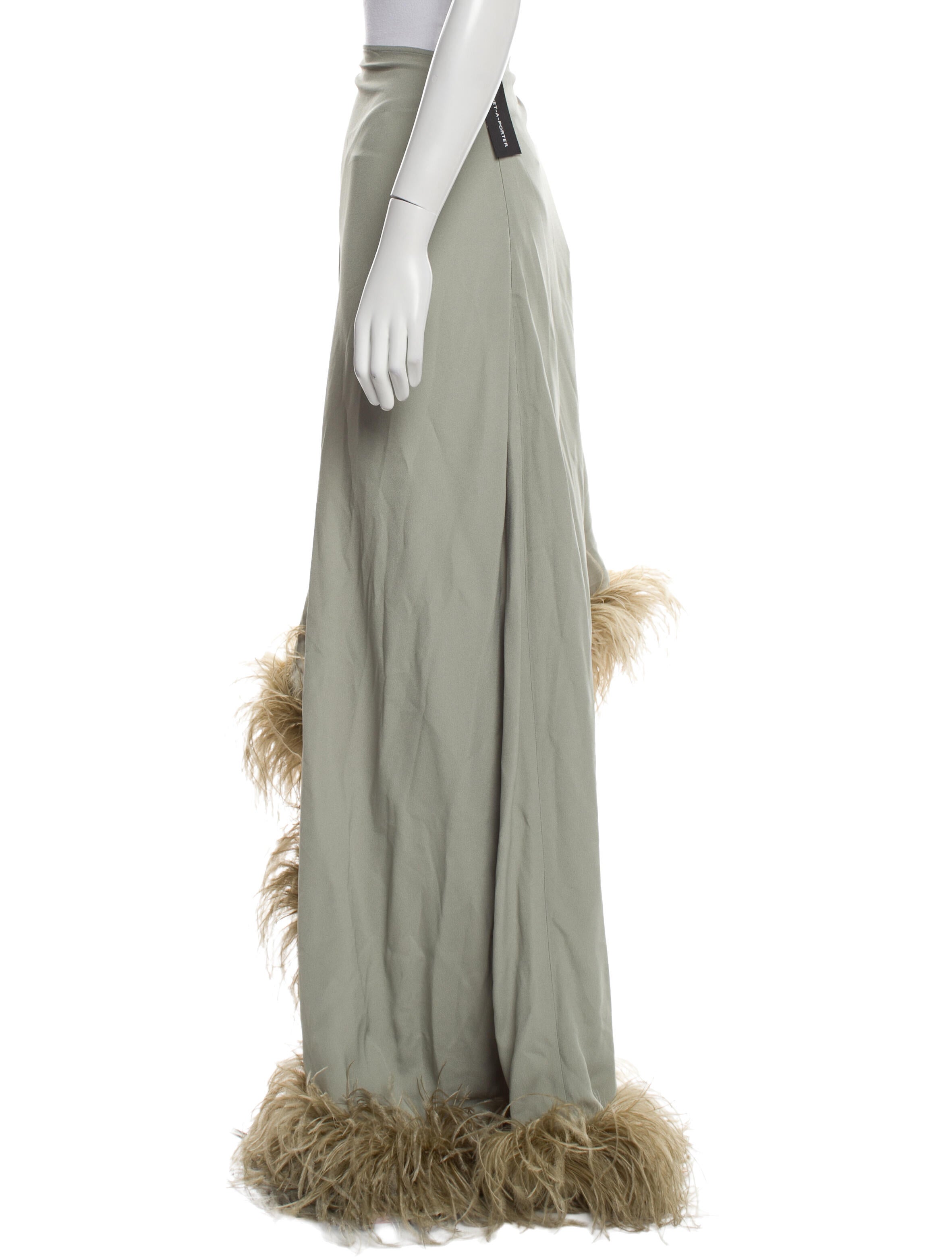 Taller Marmo Feather Trim Long Skirt w/ Tags