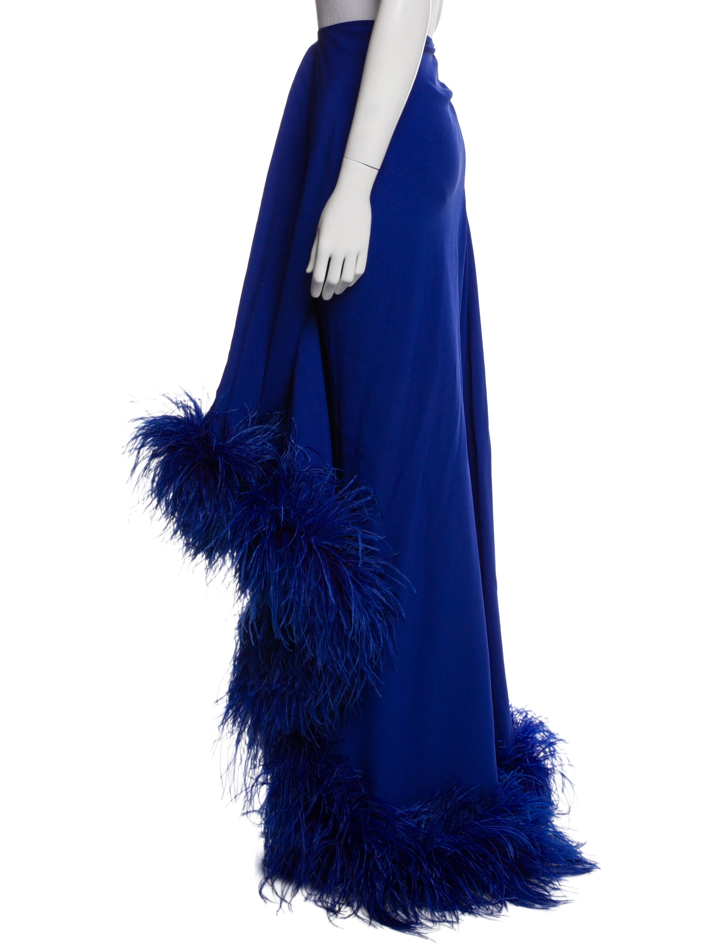 Taller Marmo Feather Trim Midi Length Skirt