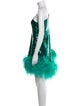 Taller Marmo Ostrich Feather Mini Dress
