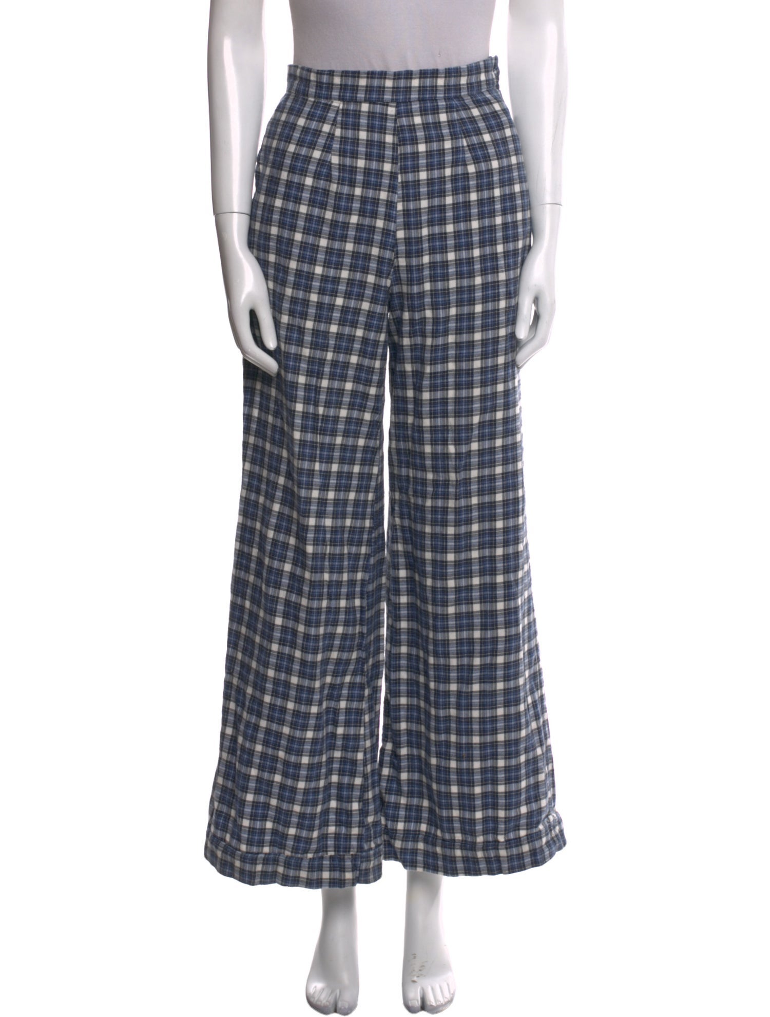 Taller Marmo Plaid Print Wide Leg Pants