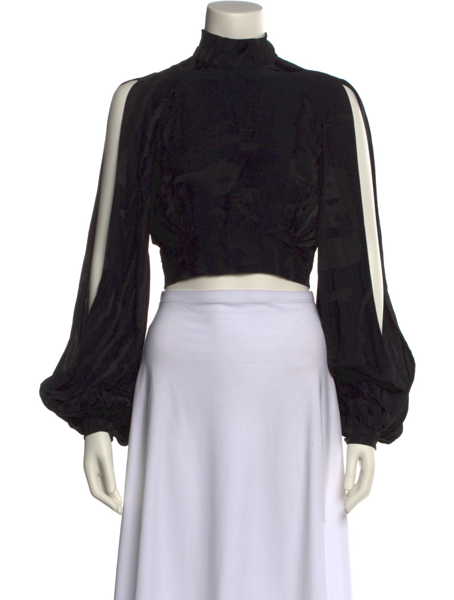 Taller Marmo Mock Neck Long Sleeve Crop Top