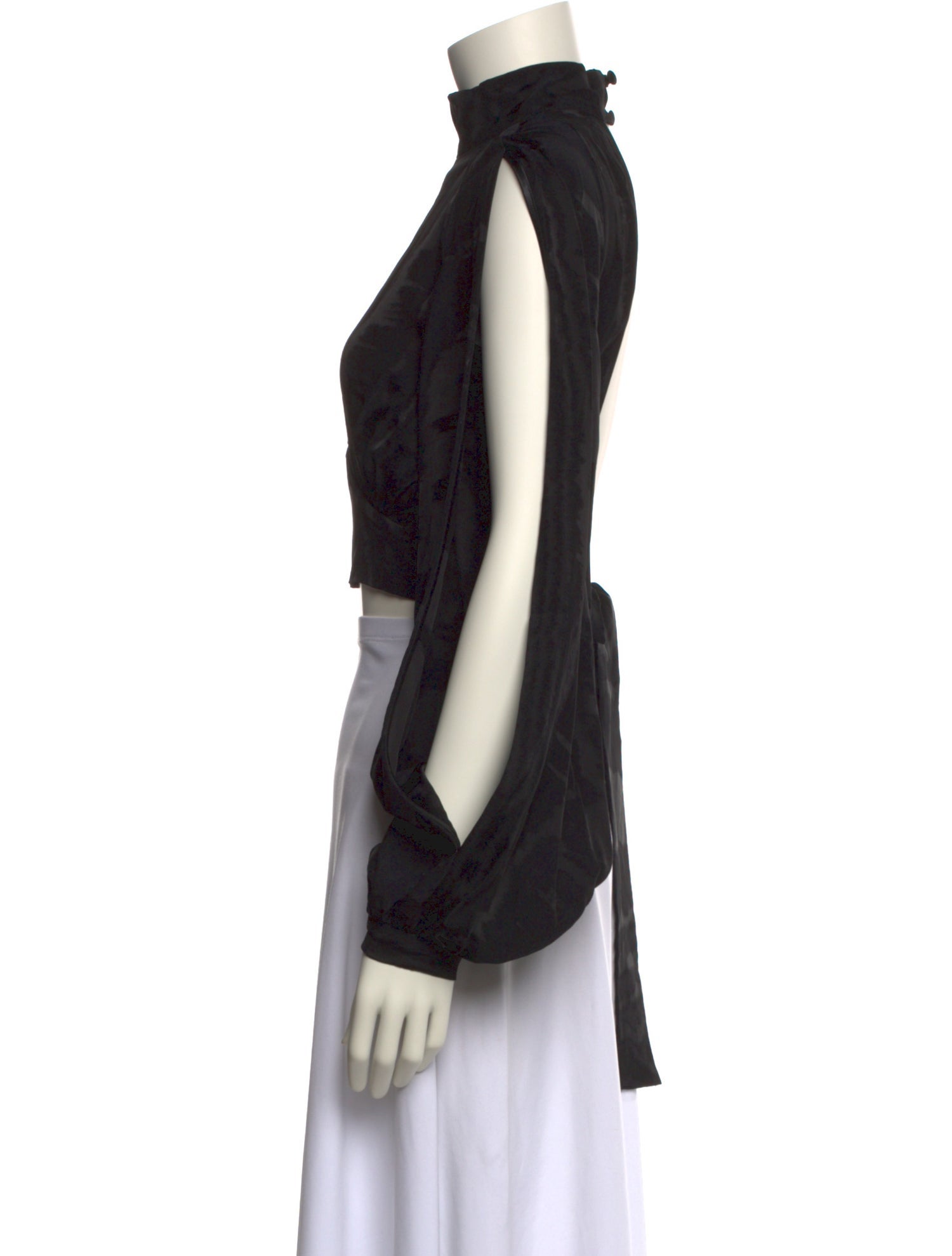 Taller Marmo Mock Neck Long Sleeve Crop Top