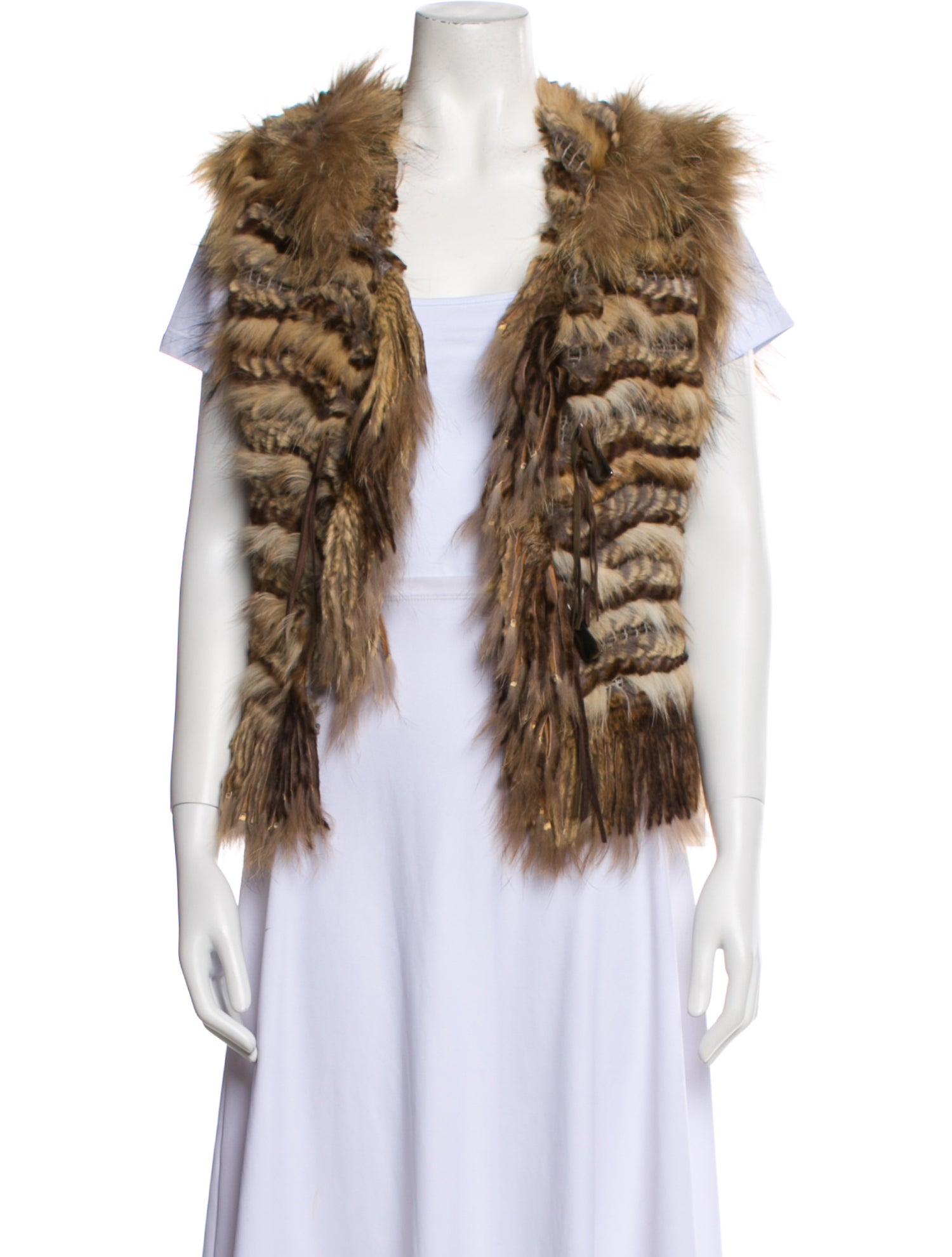 Trilogy Striped Fur Jacket