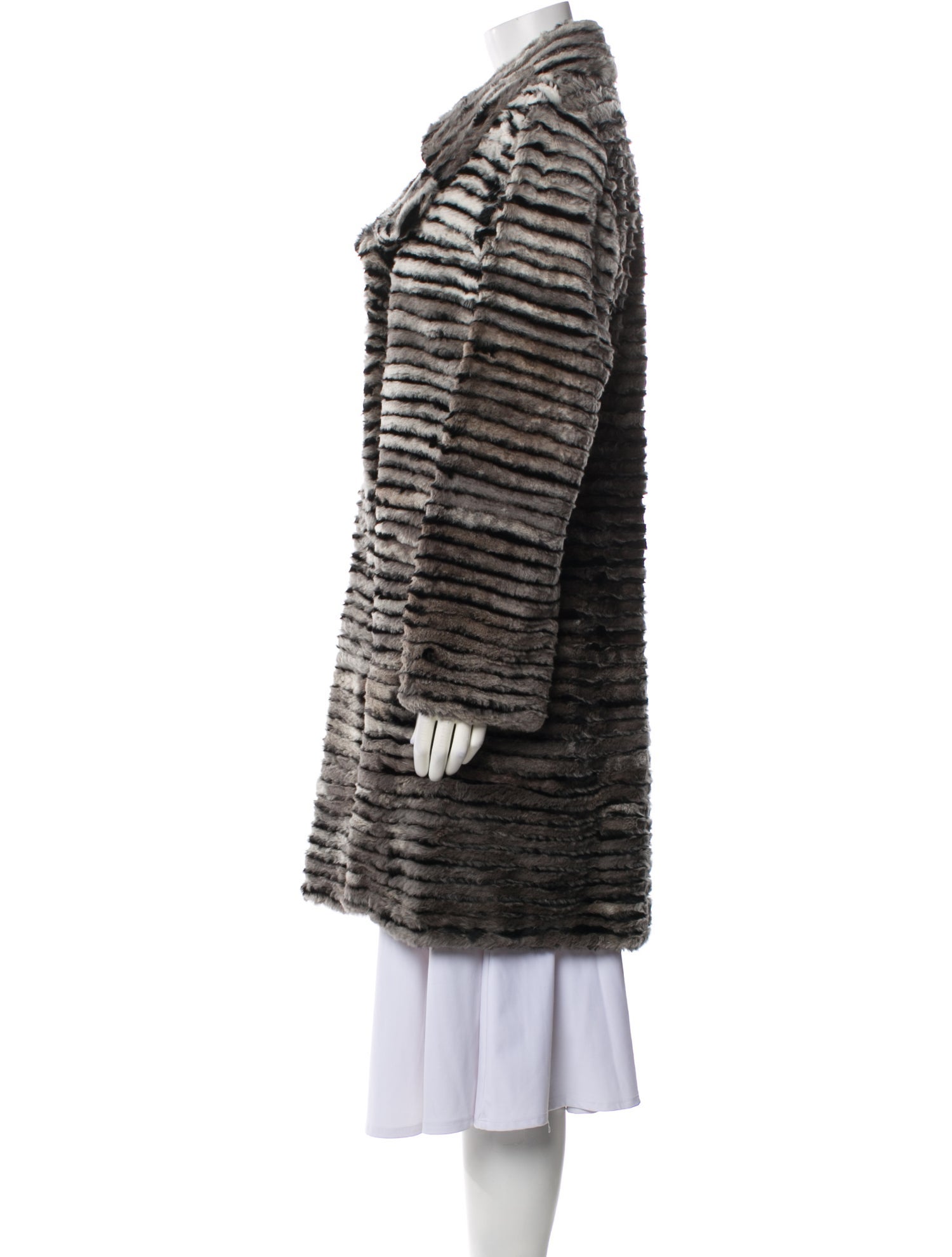 Trilogy Fur Tweed Pattern Fur Coat