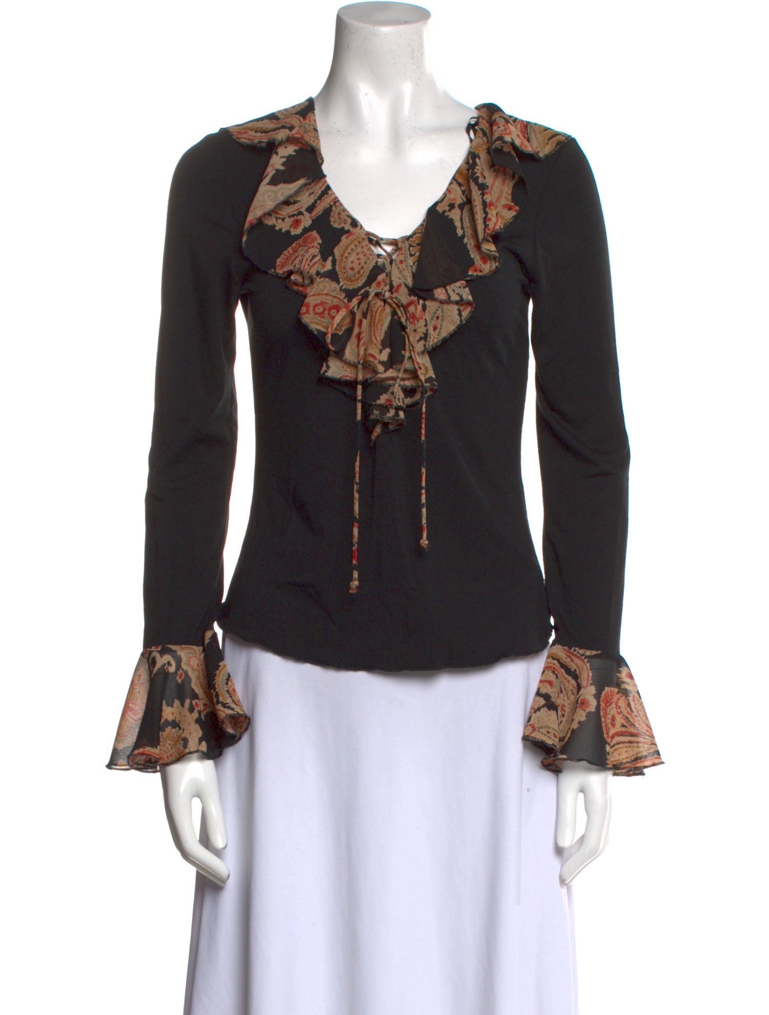 Trilogy Wool Graphic Print Blouse