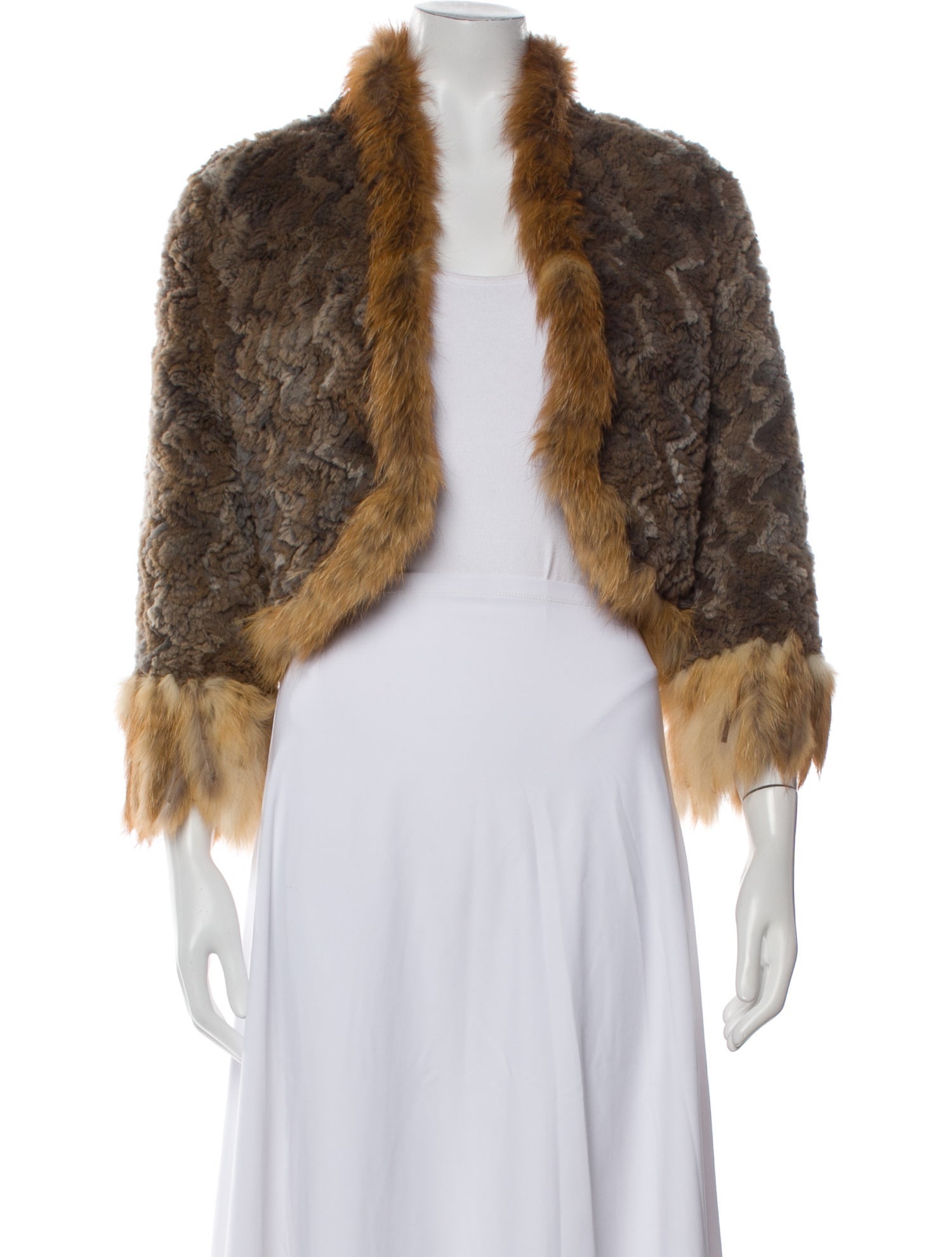 Trilogy Faux Fur Colorblock Pattern Sweater